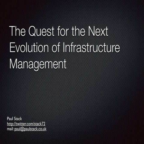 London HUG 14/4 - Infratructure mgmt
