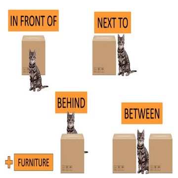 In front of, behind, next to, between + furniture