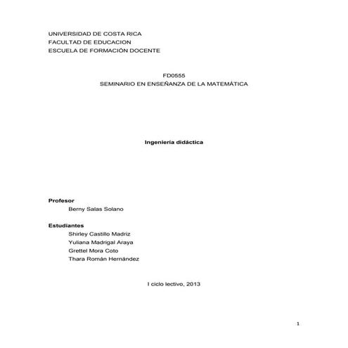 Ingenirería didáctica 