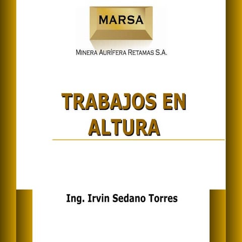 Ing. Irvin Sedano - Trabajos en altura
