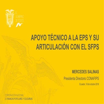 Ing. Mercedes Salinas, Presidente de Directorio de la CONAFIPS