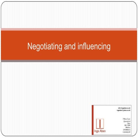 Inge Aben: Influencing and Negotiating