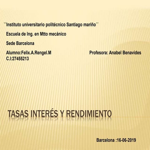 diapositiva sobre tasas de interes y diagrama de flujo | PPTX