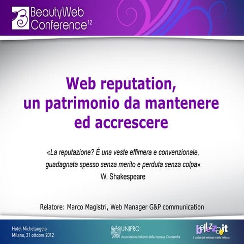 Web reputation, un patrimonio da mantenere ed accrescere