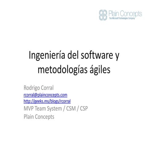 Ingeniería del software y metodologías ágiles