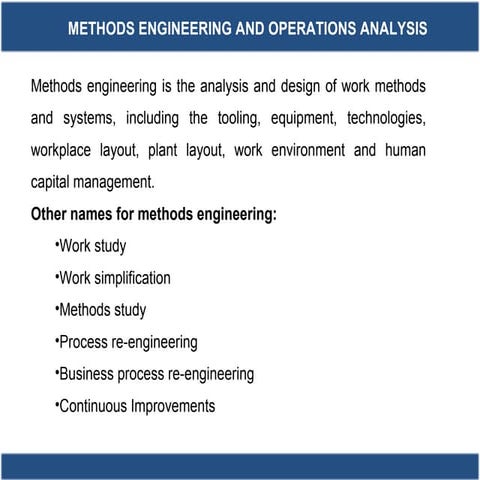 Methods Engineering