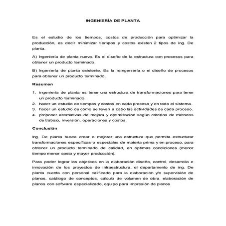 Ingeniería De Planta
