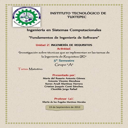 Ingeniería de requisitos(ir)