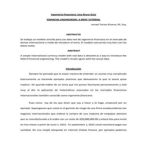 Ingeniería Financiera: Una Breve Guía