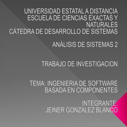 Ingenieria de software basada en componentes  -jeiner gonzalez blanco
