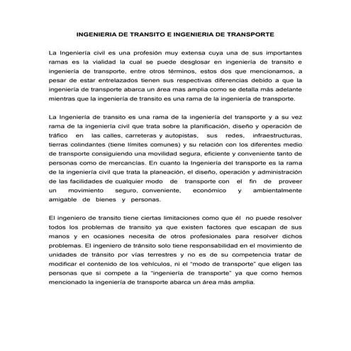 Ingenieria de transito e ingenieria de transporte pdf