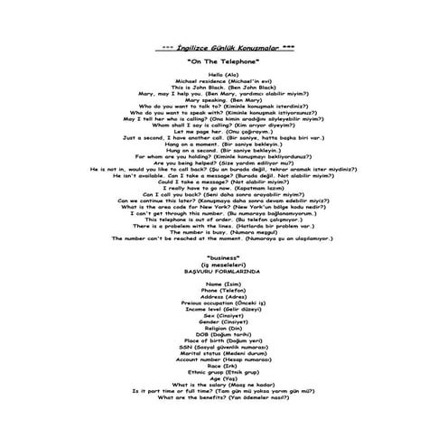 Ingilizce günlük konuşma