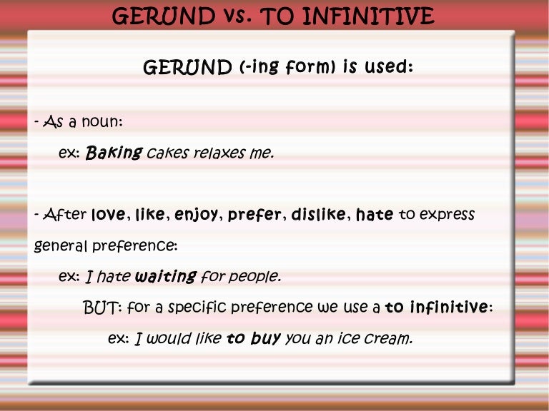 Ing infinitive