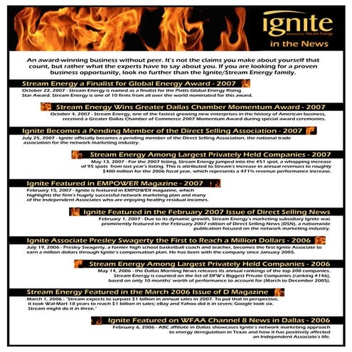 Ingite Fact Sheet