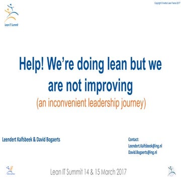 Help we are doing Lean but we are not improving by ING