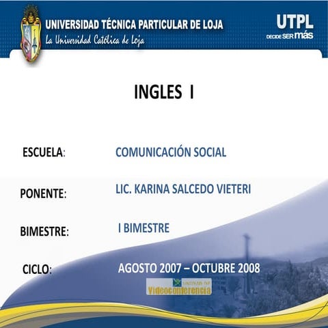 Ingles I (I Bimestre)