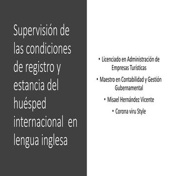 Material para Supervisor de rcepción en lengua Inglesa Complains 