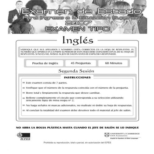 Ingles icfes 2007 | PDF