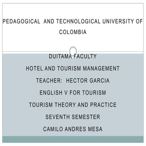 tourism theory and practice