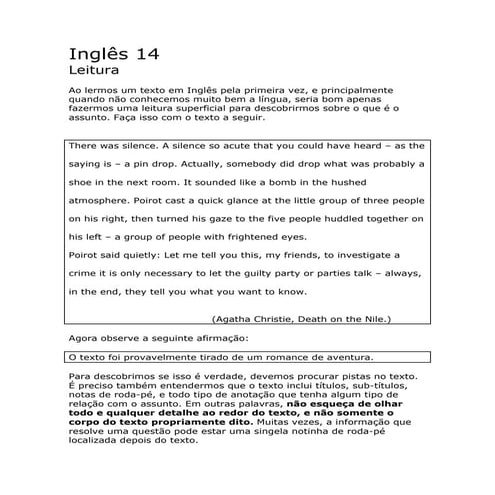 Inglês aula 14 - leitura | PDF