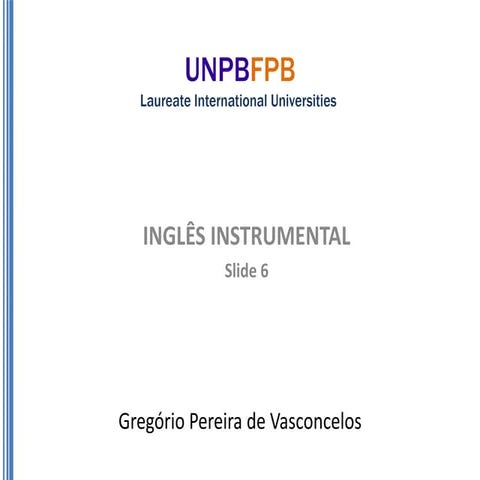 Inglês instrumental aula 6