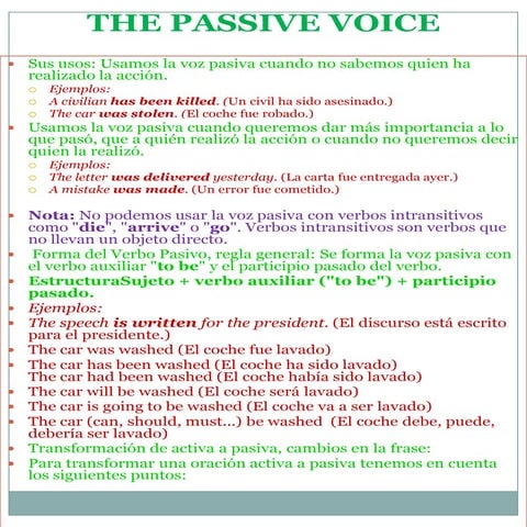 InglésII Tarea I.3 LA PASIVA
