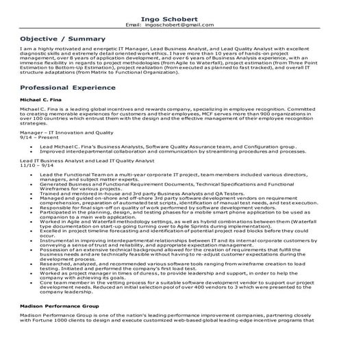 Ingo Schobert - Manager - IT Innovation and Quality