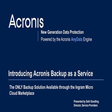 Introducing Acronis Backup as a Service