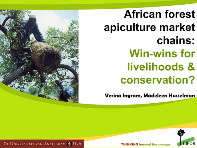 African forest apiculture market chains: Win-wins for livelihoods & conservation?