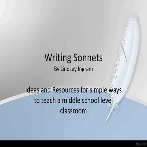 Ingram, lindsey sonnets | PPT