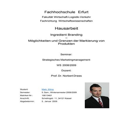 Ingredient Branding Hausarbeit by Mark Etting