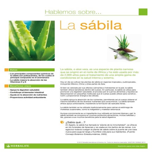 Ingredientes aloe