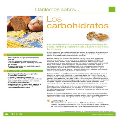 Ingredientes carbohidratos