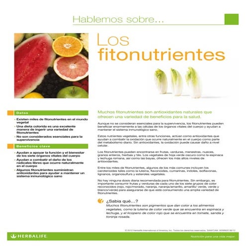 Ingredientes fitonutrientes