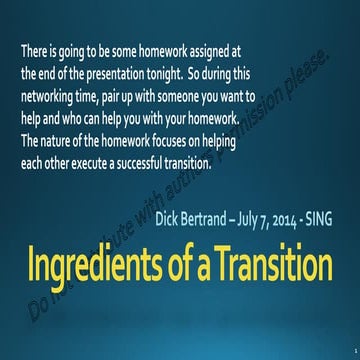 Ingredients of a transition