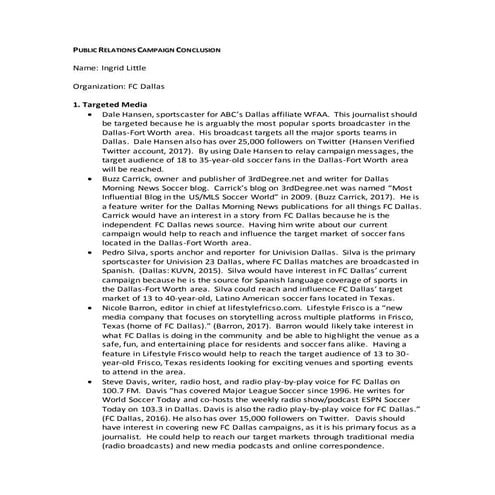 Public Relations Campaign