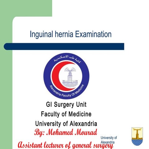 Inguinal hernia examination