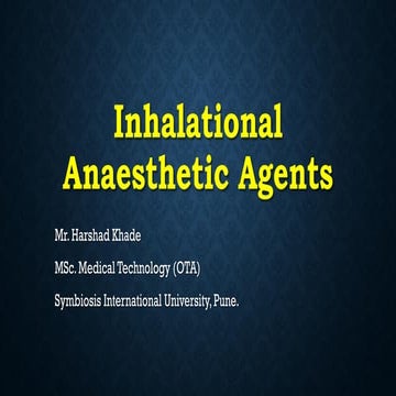 Inhalational Anaesthetic Agents