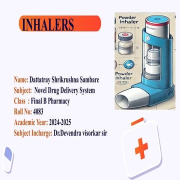 Dry Powder Inhaler(DPI) | PPTX