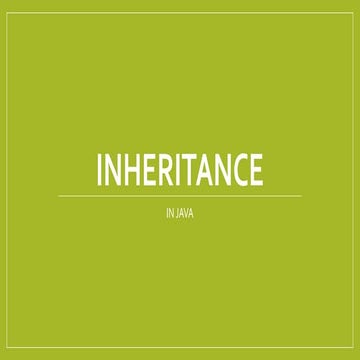 Inheritance In Java | PPT