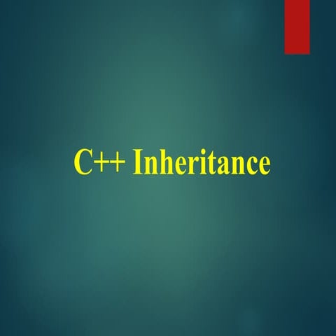 Inheritance in c++ | PPTX