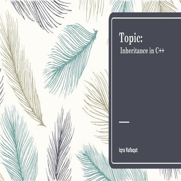 Inheritance in c++ | PPTX