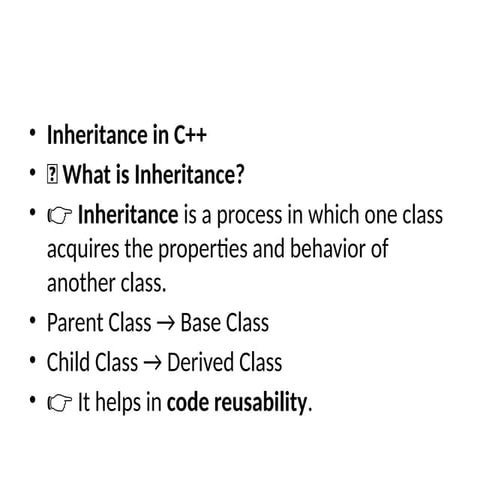Inheritance in c++ | PPTX