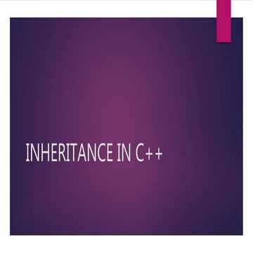 Inheritance in c++ | PPT