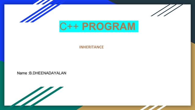 Inheritance in c++ | PPT