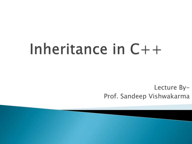 Inheritance in c++ | PPT