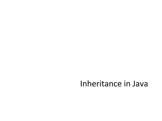 Inheritance in JAVA PPT | PPT