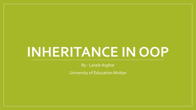 Inheritance in oop