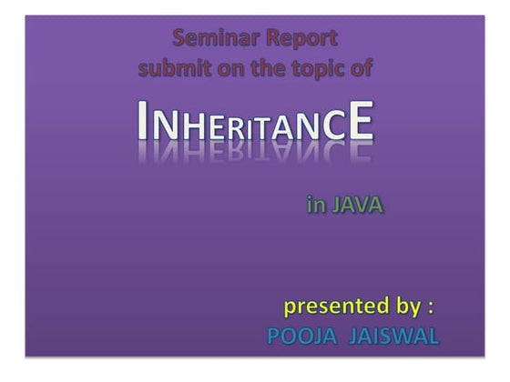 Inheritance in java | PPT