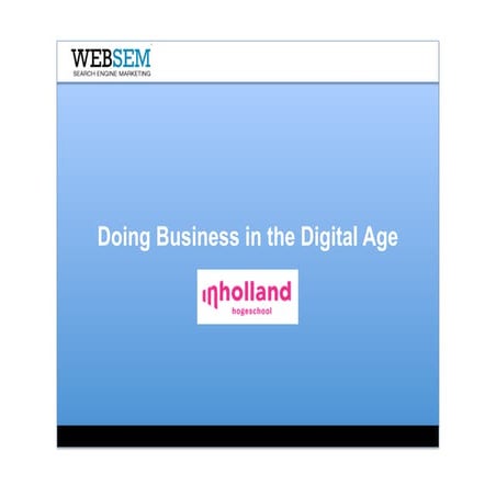 Guest Lecture "Digital Marketing" InHolland Hogeschool 6 March 2013
